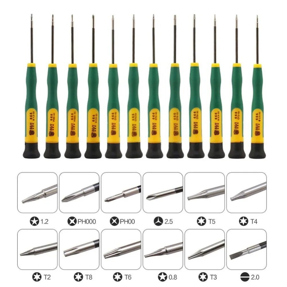 Pentalobe Screwdriver Set - 12ชิ้น/เซ็ตไขควงP2 P5 0.8 1.2 Pentalobe Y