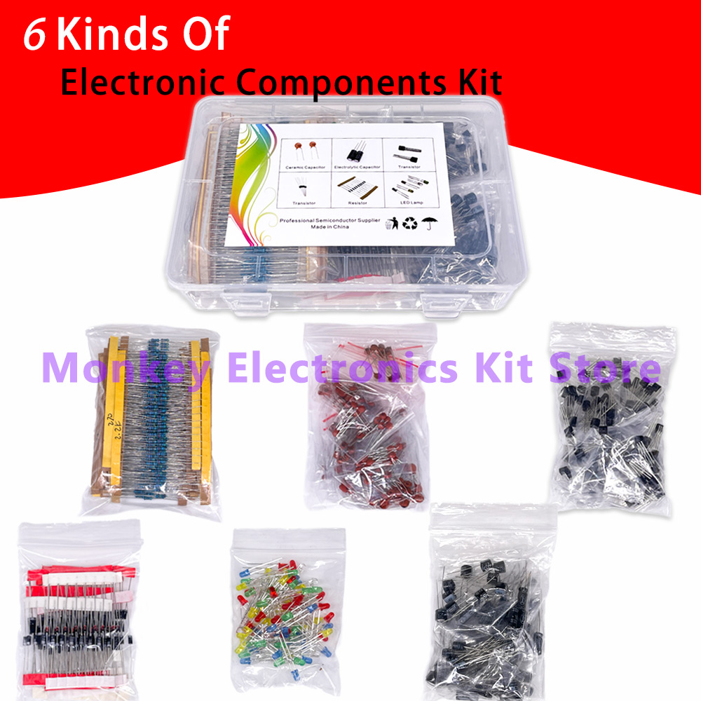 Electronics Repair Center - 6 ชนิดชุดส่วนประกอบความต้านทาน electrolysi ตัวเก็บประจุ triode ไดโอด