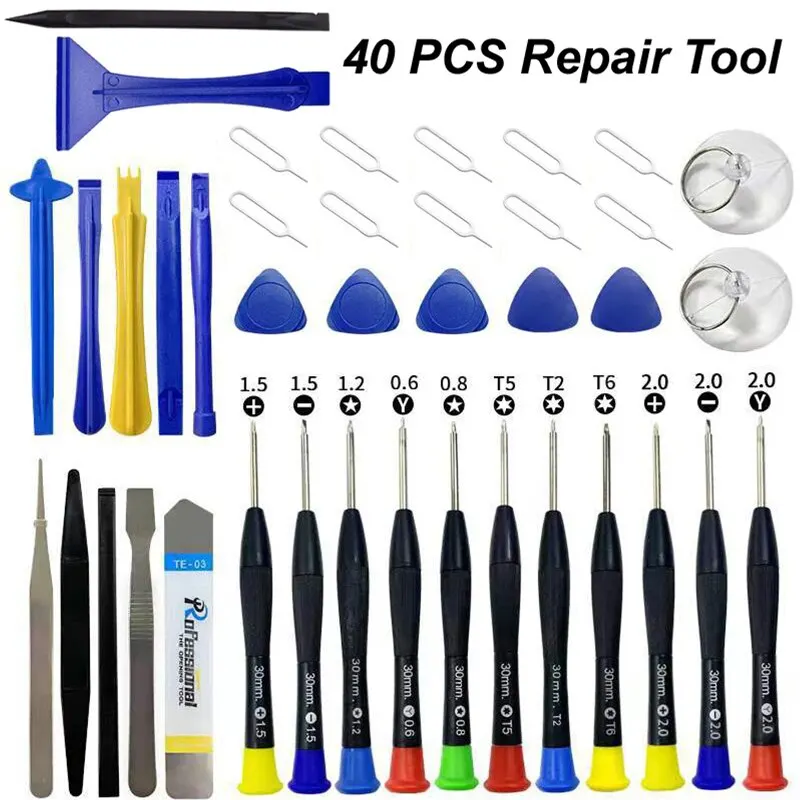 Electronics Repair Service - 40 in 1 เครื่องมือซ่อมโทรศัพท์มือถือถอดชุดซ่อมสําหรับ iPhone ไขควงชุดลื่นไถลมัลติฟังก์ชั่น