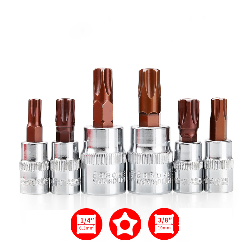 Pentalobe Screwdriver Set - 9ชิ้น/เซ็ต5จุด Torx ไขควงบิต3/8หรือ1/4นิ้วไดรฟ์ซ็อกเก็ตเครื่องมือ Pentalobe TS10 TS15