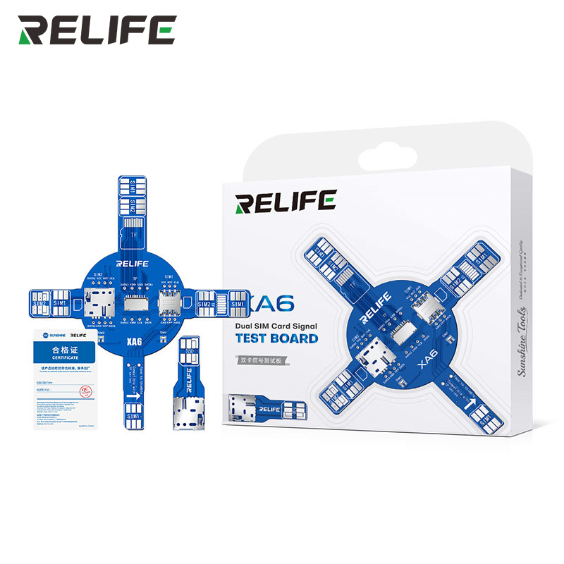 Electronics Repair Service - บอร์ดทดสอบสัญญาณโทรศัพท์มือถือ RELIFE XA6 แบบสองซิม สำหรับซ่อมโทรศัพท์มือถือโดยไม่ต้องถอดประกอบ อ่านการ์ด