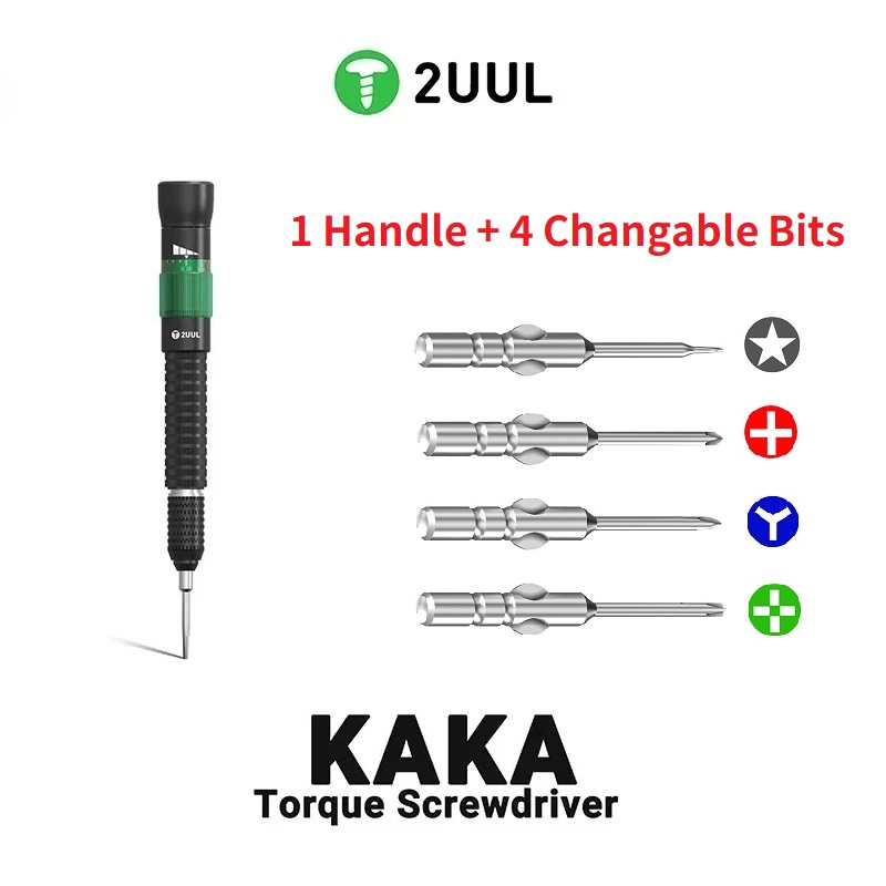 Pentalobe Screwdriver Set - ไขควงปรับแรงบิดได้ 2UUL KAKA พร้อมหัวแม่เหล็กเปลี่ยนได้ Pentalobe 0.8,