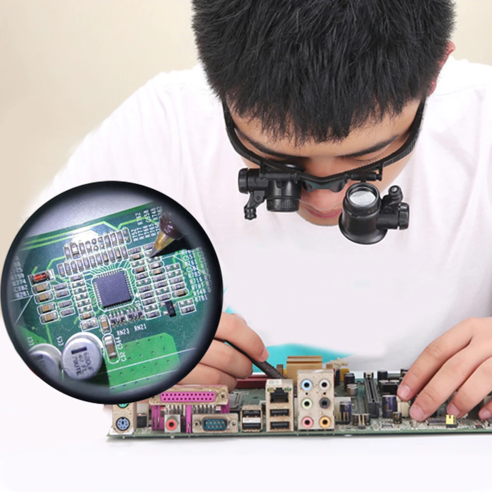 แว่นขยายสวมแว่นขยาย10X/15X/20X - Electronics Repair Glasses บทวิจารณ์และราคา