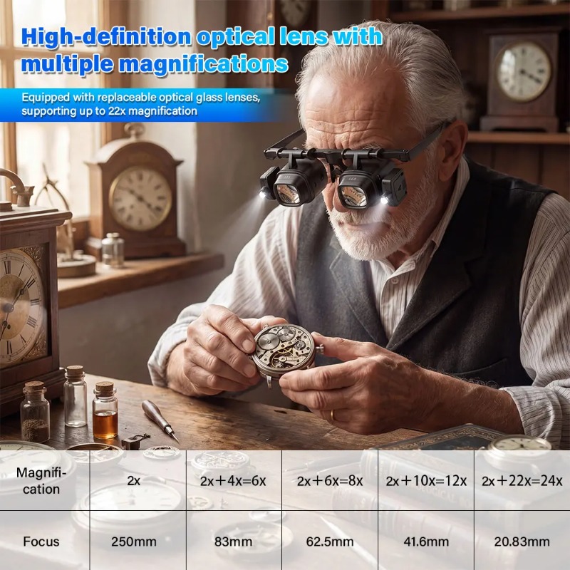 แว่นขยายแบบสวมศีรษะรุ่นใหม่พร้ - Electronics Repair Glasses บทวิจารณ์และราคา