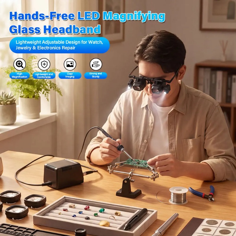 แว่นขยายแบบสวมศีรษะรุ่นใหม่พร้ - Electronics Repair Glasses บทวิจารณ์และราคา