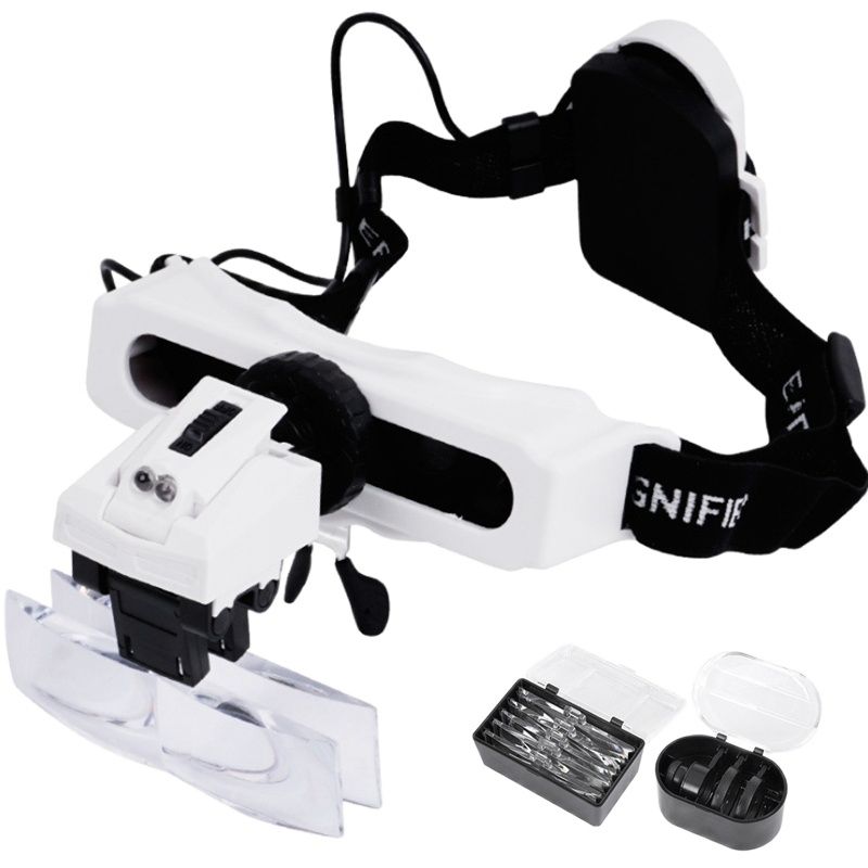 แว่นขยายแบบคาดศีรษะพร้อมไฟ LED - Electronics Repair Glasses บทวิจารณ์และราคา