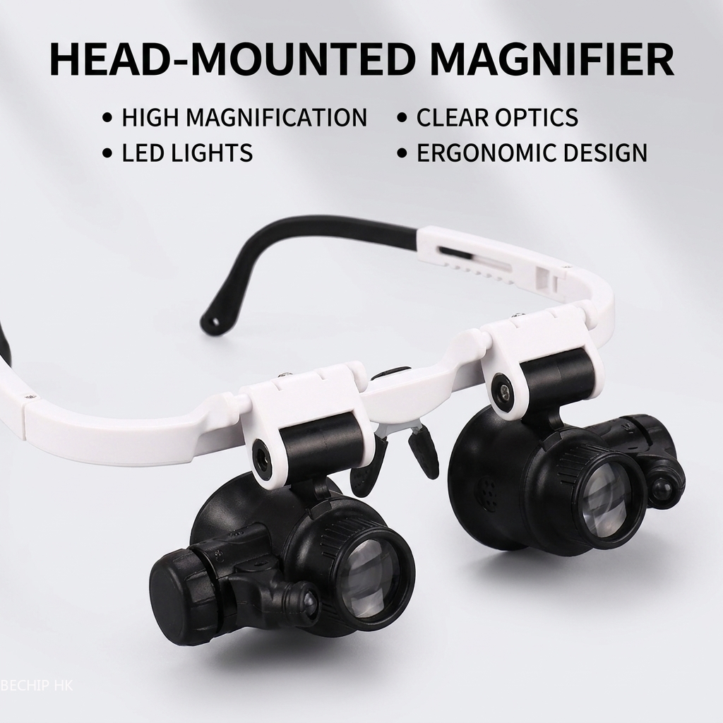 แว่นขยายแบบสวมศีรษะพร้อมไฟ LED - Electronics Repair Glasses บทวิจารณ์และราคา