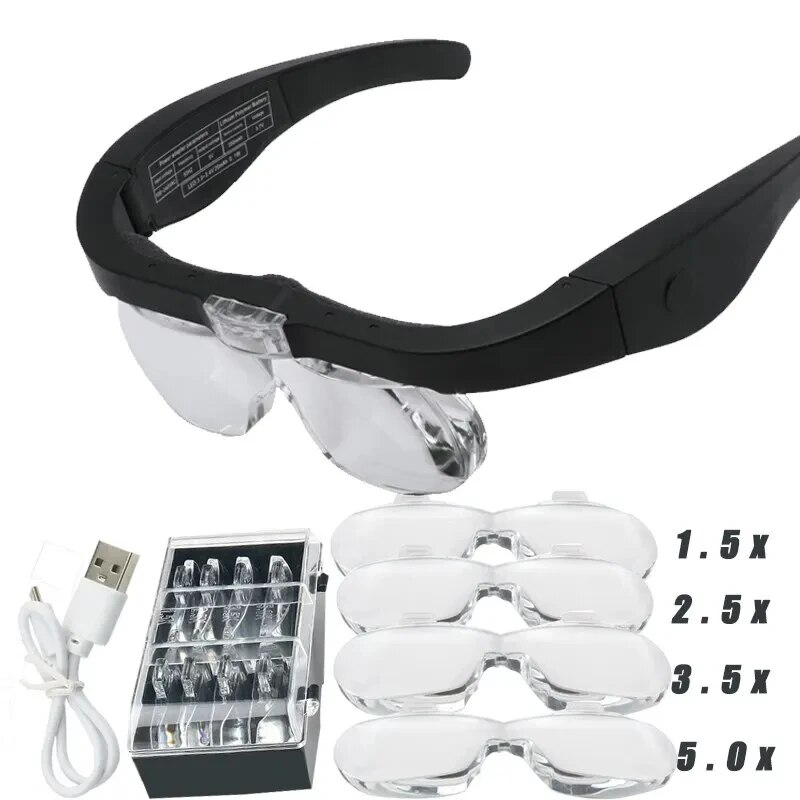 แว่นขยายแบบสวมหัวพร้อมไฟ LED 2 - Electronics Repair Glasses บทวิจารณ์และราคา