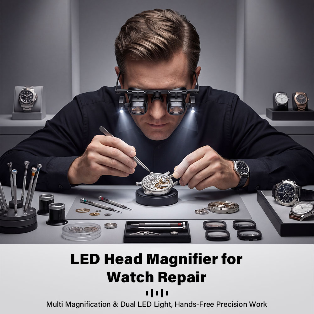 แว่นขยายแบบคาดศีรษะพกพา ขยายได - Electronics Repair Glasses บทวิจารณ์และราคา