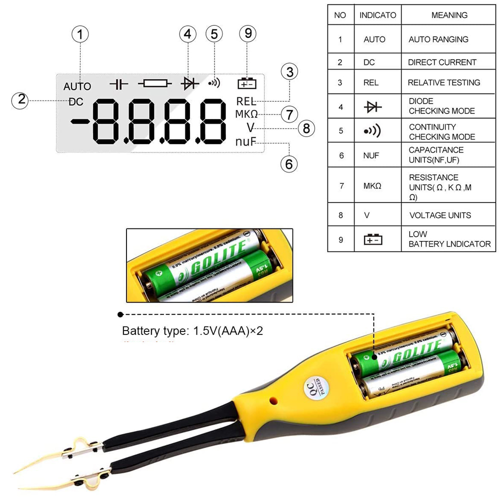 990C Smart SMD Testerสมาร์ทแหน - Smd Tweezer Set บทวิจารณ์และราคา